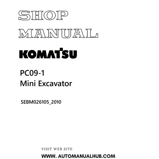 Komatsu PC09-1 Mini Excavator Shop Manual SEBM026105_2010 PDF
