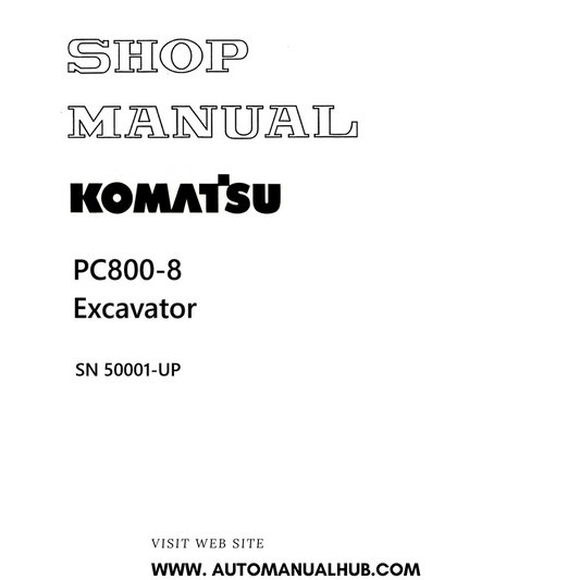 Komatsu PC800-8 Excavator Shop Manual SN 50001-UP PDF