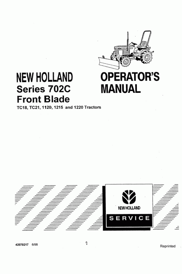 New Holland 1120, 1215, 1220, 702C, TC18, TC21 Operator's Manual 42070217 - PDF