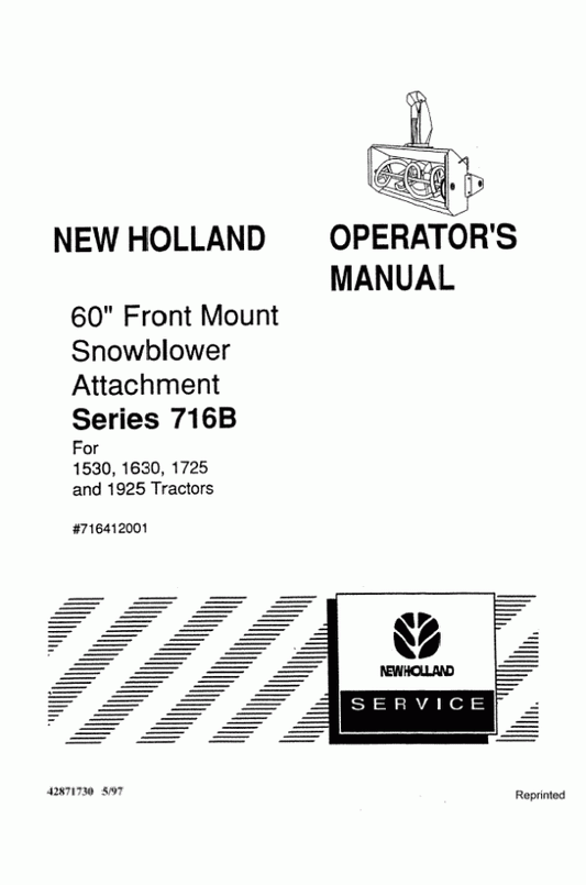 New Holland 1530, 1630, 1725, 716B Operator's Manual 42871730 - PDF