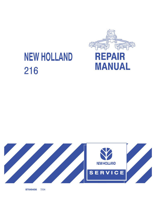 New Holland 216 Unitized Rake Service Repair Manual 87049456 - PDF