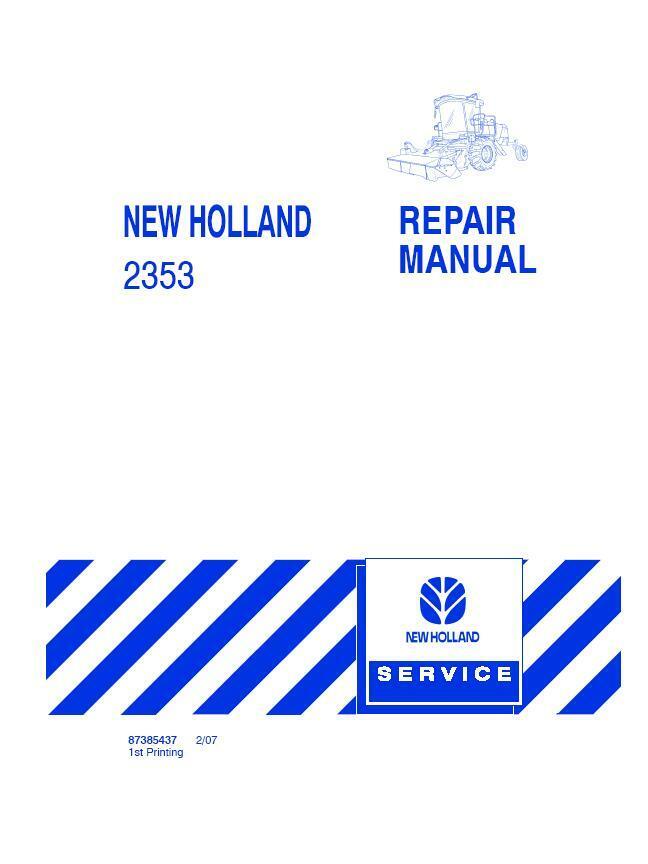 New Holland 2353 Discbine Disc Header Service Repair Manual 87385437 - PDF