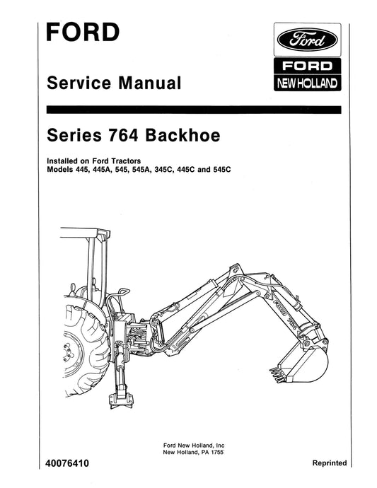 New Holland 345C, 445A, 445C, 545, 545A, 545C, 764 Tractor Service Repair Manual 40076410 - PDF