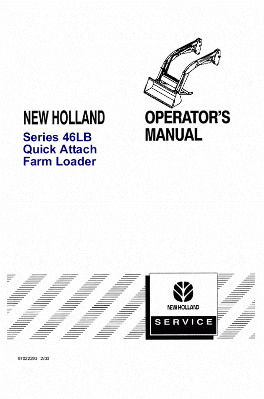 New Holland 46LB, TB100, TB110 Operator's Manual 87022293 - PDF