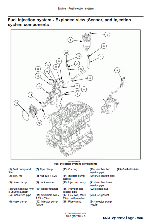 New Holland 47638124-Engine-Tier 3(3CYL-65HP) Parts Catalog Manual- PDF