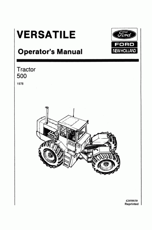 New Holland 500 Tractors Operator’s Manual 42050030 - PDF