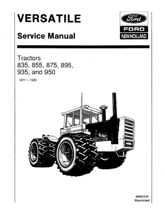 New Holland 835, 855, 875, 895, 935, 950 Tractor Service Repair Manual 40083560 - PDF