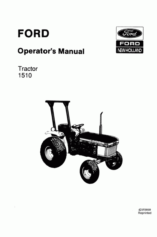 New Holland Ford SE4067-B 1510 Tractor Operator's Manual 42151010 - PDF