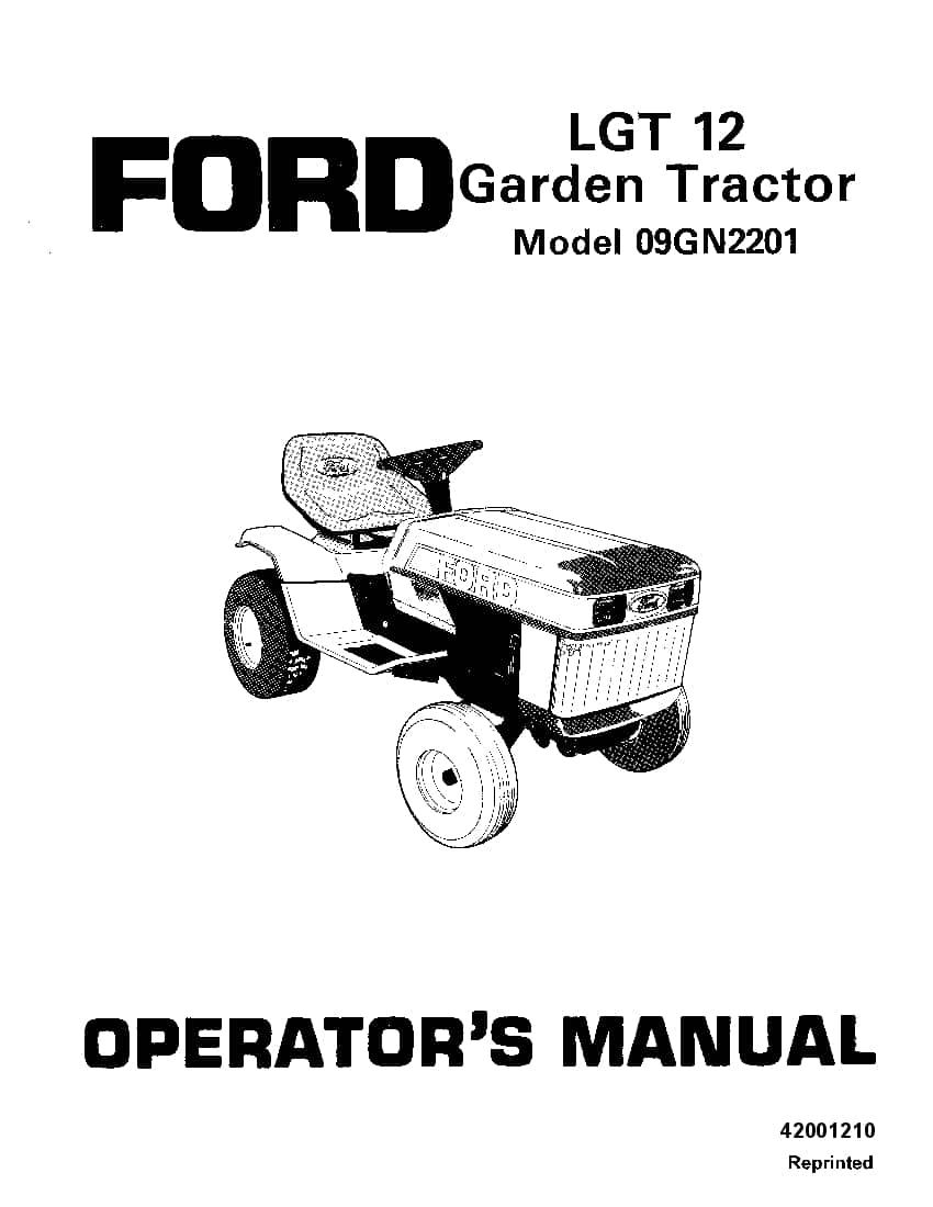 New Holland Ford SE4325A LGT12 Garden Tractor Operator's Manual 42001210 - PDF