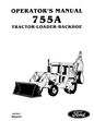 New Holland Ford SE4345 755A Tractor Loader Backhoe Operator's Manual 42075511 - PDF