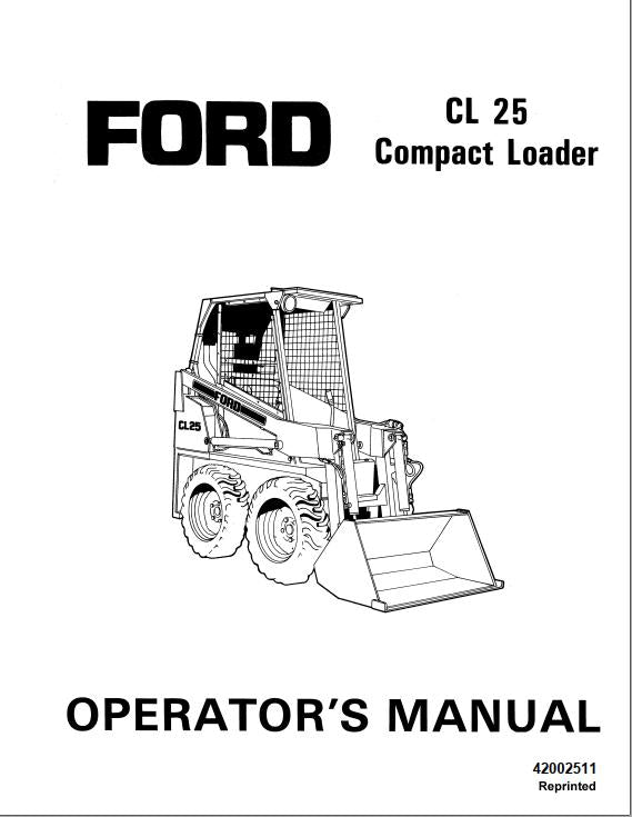 New Holland Ford SE4361 CL25 Compact Loader Operator's Manual 42002511 - PDF