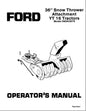 New Holland Ford SE4438-A 36 Inch Snow Thrower Attachment on YT16 Tractors 09GN3679 Operator's Manual 42003610 - PDF