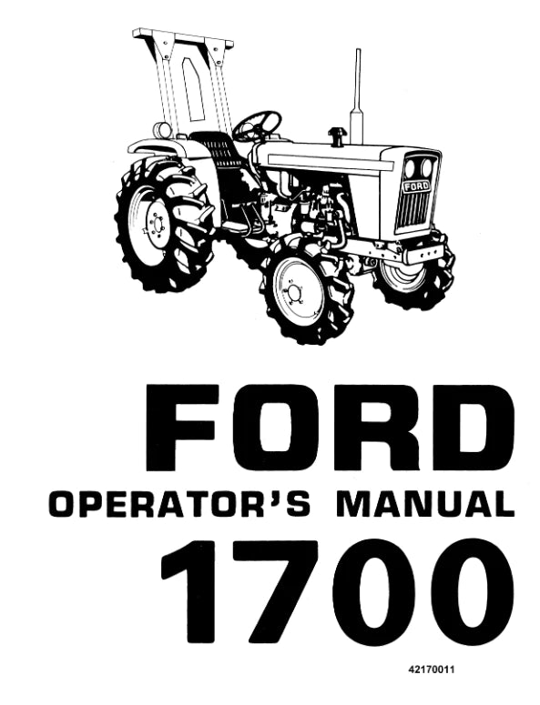 New Holland Ford Se3752A 1700 Tractor Operator's Manual 42170011 - PDF