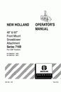 New Holland Mc Mowers 716B Series 48 inch and 60 inch Snowblower Operator's Manual 86608540 - PDF