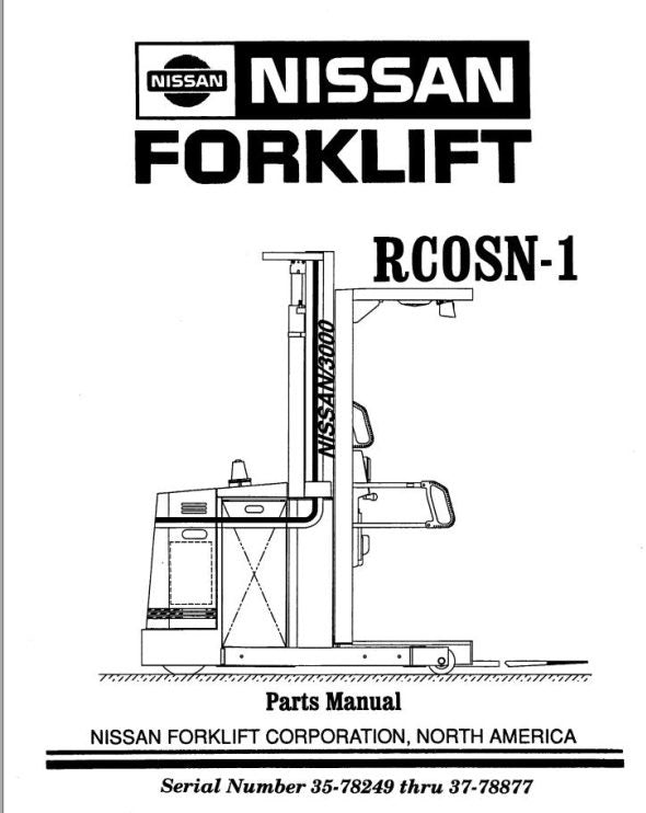 Nissan RC0SN-1 Forklift Parts Manual