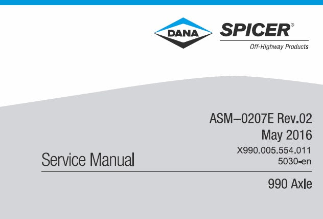 SPICER 990 AXLE SERVICE REPAIR MANUAL PDF DOWNLOAD