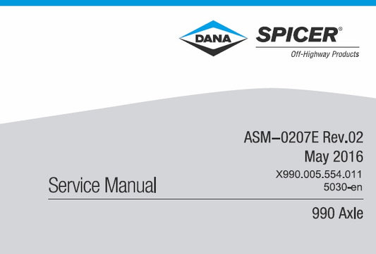 SPICER 990 AXLE SERVICE REPAIR MANUAL PDF DOWNLOAD