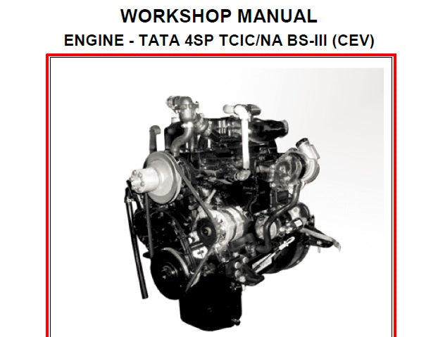 TATA 4SP TCIC NA BS-III (CEV) ENGINE WORKSHOP MANUAL PDF DOWNLOAD