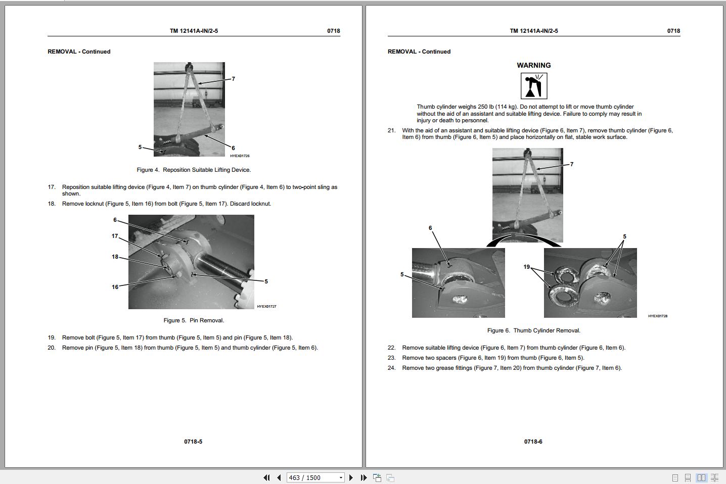 A page from the John Deere Hydraulic Excavator HYEX 250GR V3 of 5 Field Maintenance Technical Repair Manual, showing text and illustrations related to the excavator's hydraulic system.