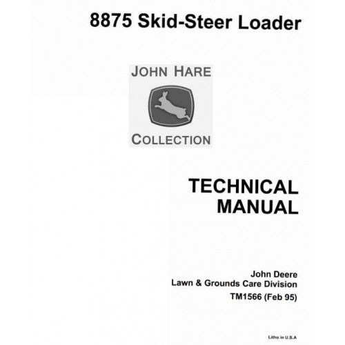 John Deere Skid Steer Loader Type 8875 Operation, Maintenance & Diagnostic Test Service Manual TM1566 - PDF