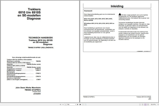 John Deere Tractor 6010s SE Module Technical Service Repair Manual TM4682 Holland - PDF