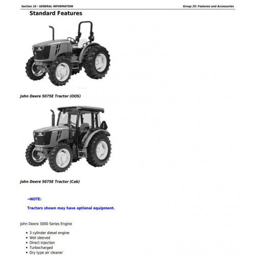 John Deere 5045E, 5055E, 5065E & 5075E FT4 North America Tractor Technical Service Repair Manual TM901519 - PDF