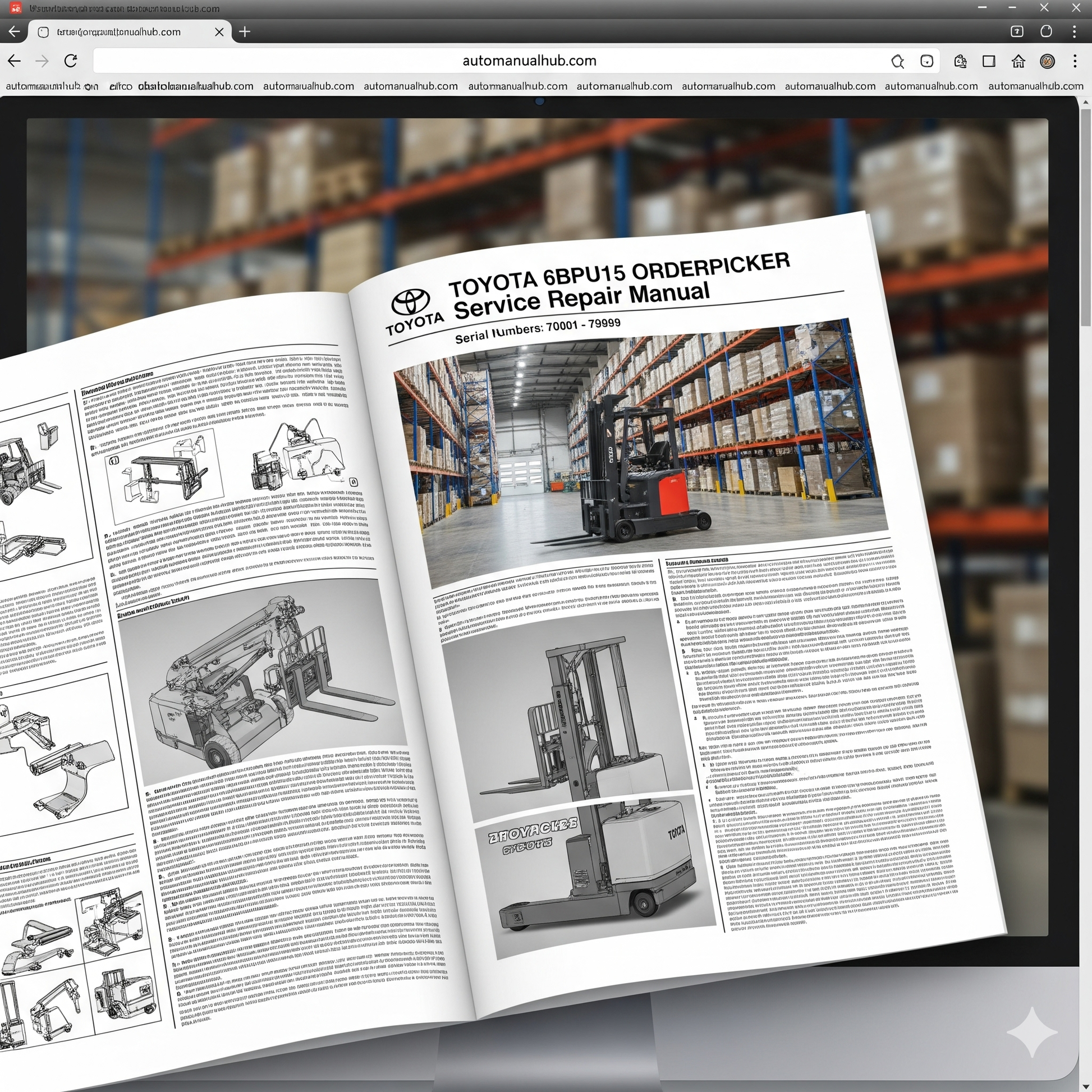 Toyota 6BPU15 Orderpicker Service Repair Manual PDF SN:70001 to 79999