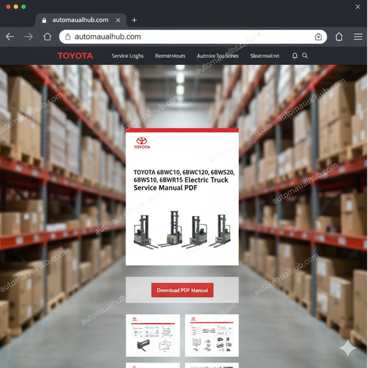Toyota 6BWC10, 6BWC15, 6BWC20, 6BWS11, 6BWS15, 6BWS20, 6BWR15 Electric Truck Service Repair Manual PDF