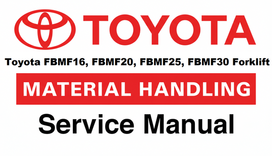 Toyota FBMF16, FBMF20, FBMF25, FBMF30 Manual