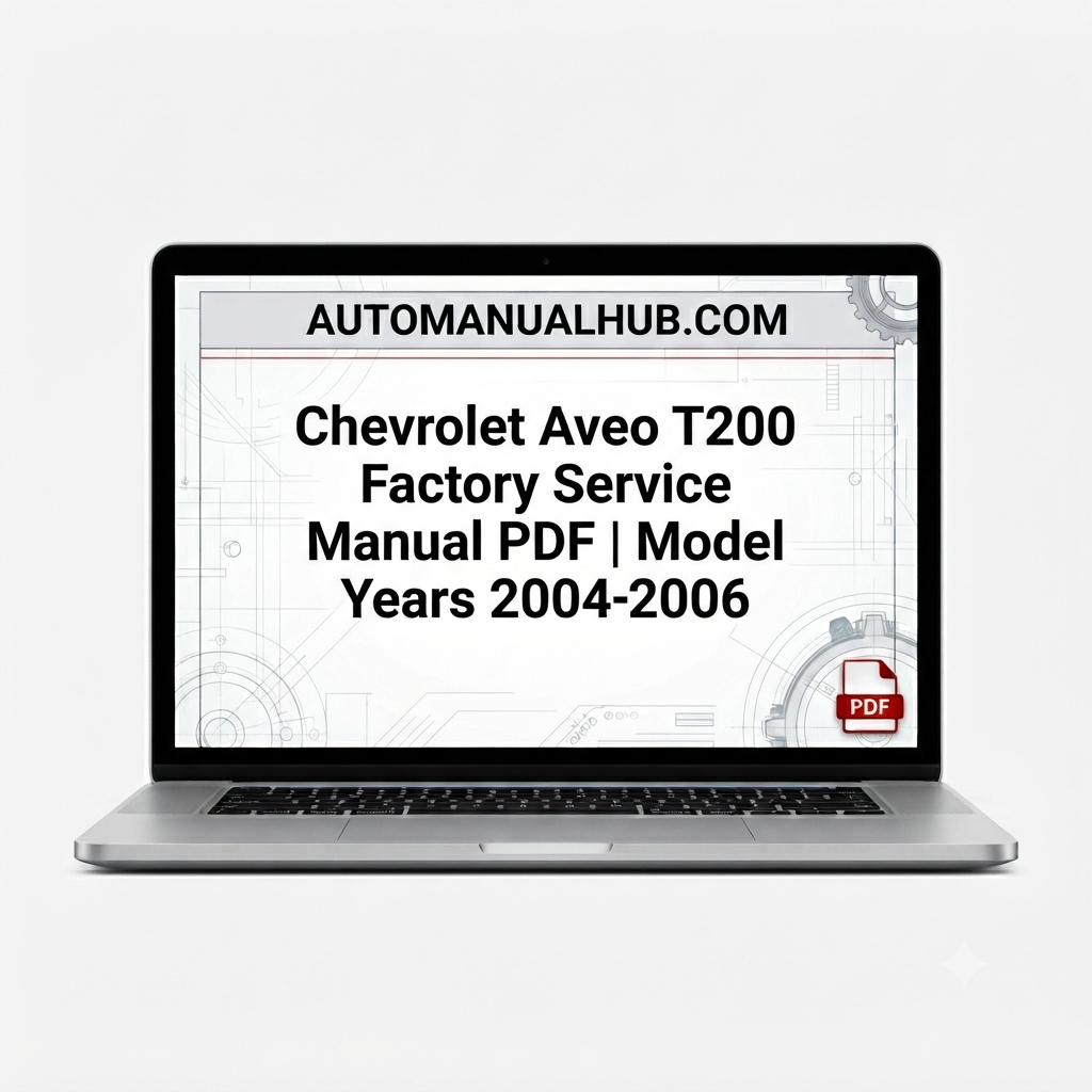 Chevrolet Aveo T200 Factory Service Manual PDF for model years 2004 to 2006.