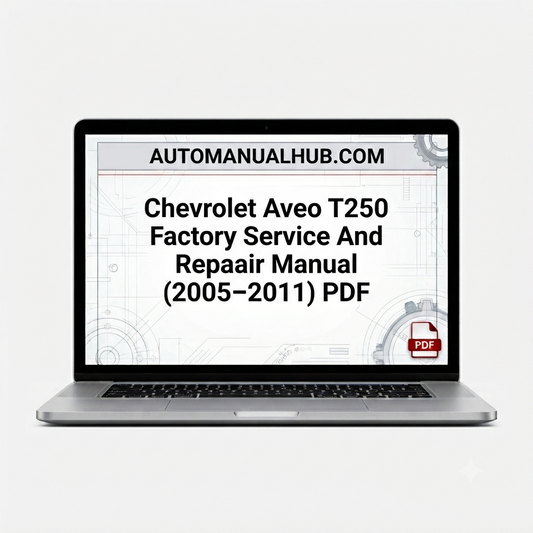 Chevrolet Aveo T250 Factory Service and Workshop Manual for 2005–2011 models with repair information, wiring diagrams, diagnostics, maintenance, and workshop procedures.