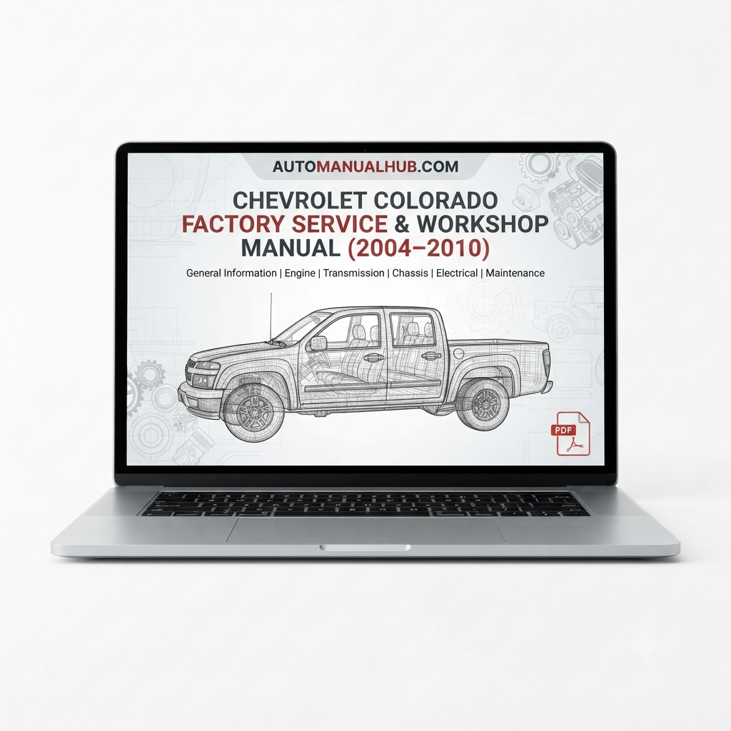 Chevrolet Colorado Factory Service and Workshop Manual for 2004–2010 models with Isuzu engines covering repairs, maintenance, wiring diagrams, diagnostics, and rebuild procedures.
