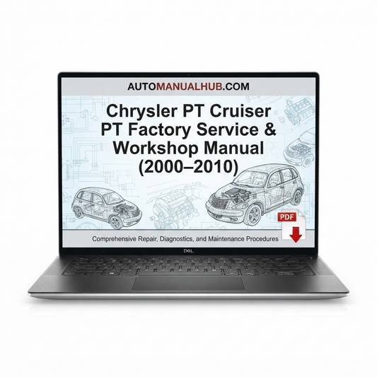 Chrysler PT Cruiser PT Factory Service and Workshop Manual for 2000–2010 models covering servicing, engine repair, component replacement, rebuild procedures, and maintenance information.