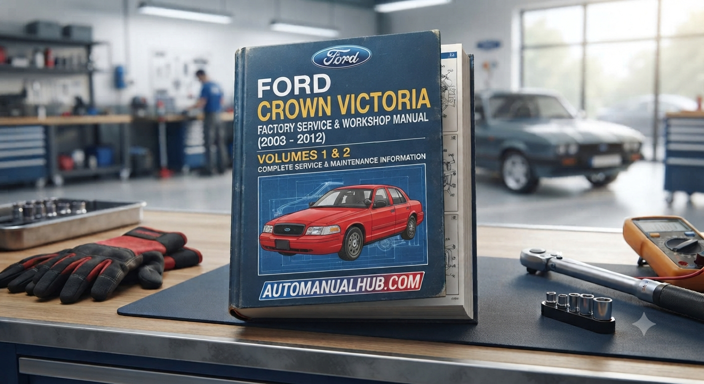 Ford Crown Victoria Factory Service and Workshop Manual for 2003–2012 models with maintenance procedures, wiring diagrams, diagnostics, electrical systems, and complete repair information.