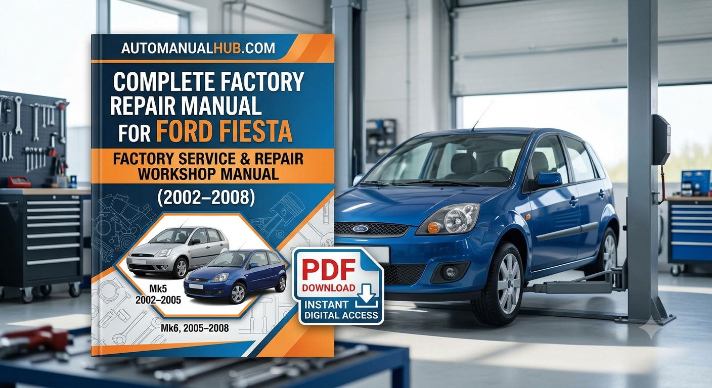 Ford Fiesta Factory Service and Repair Workshop Manual for 2002–2008 models covering body, chassis, driveline, engine, mechanical components, repair and maintenance.