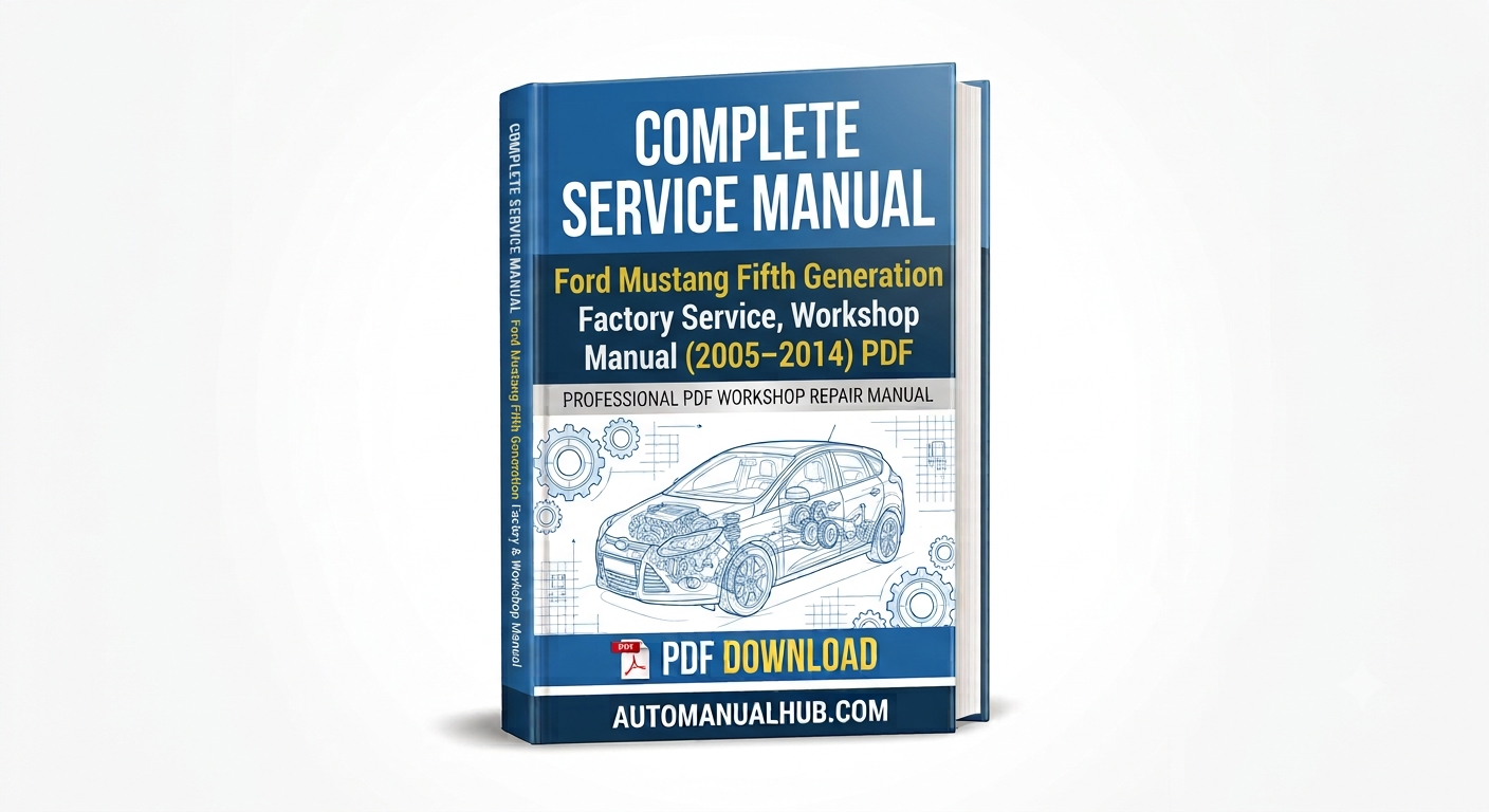 Ford Mustang Fifth Generation Factory Service and Workshop Manual for 2005–2014 models with engine, gearbox, wiring diagrams, diagnostics, repairs, and maintenance information.