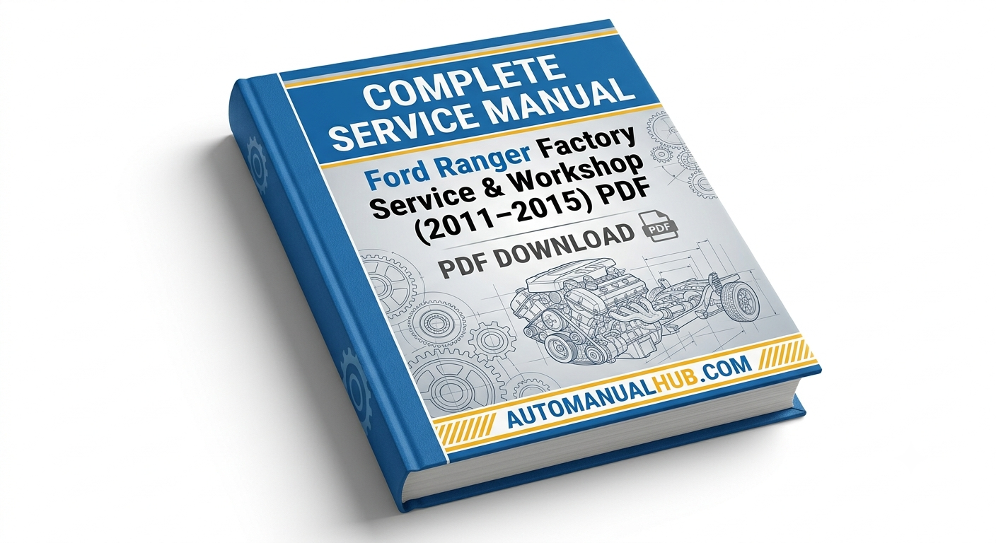 Ford Ranger Factory Service and Dealer Workshop Manual for 2011–2015 models covering engine, gearbox, wiring diagrams, diagnostics, repairs, maintenance, and rebuild specifications.