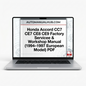 Honda Accord CC7 CE7 CE8 CE9 Factory Service and Workshop Manual for 1994–1997 European models with wiring diagrams, diagnostics, repairs, and maintenance information.