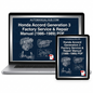 Honda Accord Generation 3 Factory Service and Repair Manual for 1986–1989 models covering engine, gearbox, suspension, wiring diagrams, maintenance, and repair information.