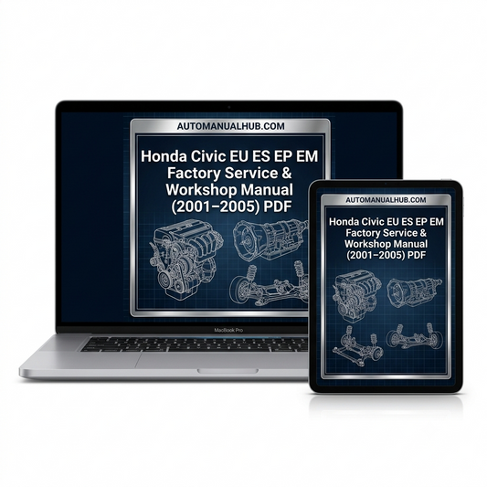 Honda Civic EU ES EP EM Factory Service and Workshop Manual for 2001–2005 models with factory specifications, repair, and maintenance information.
