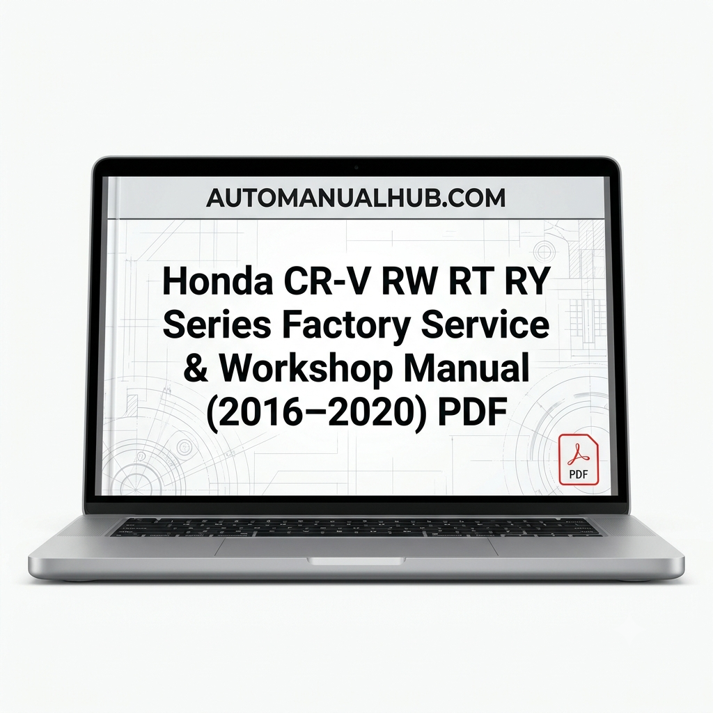 Honda CR-V RW RT RY Series Factory Service and Workshop Manual for 2016–2020 models covering servicing, maintenance, repairs, replacement procedures, and rebuild information.