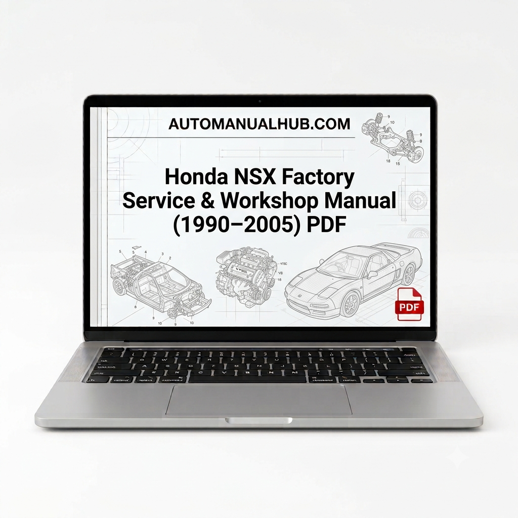 Honda NSX Factory Service and Workshop Manual for 1990–2005 models with factory specifications, repair guides, and maintenance information.