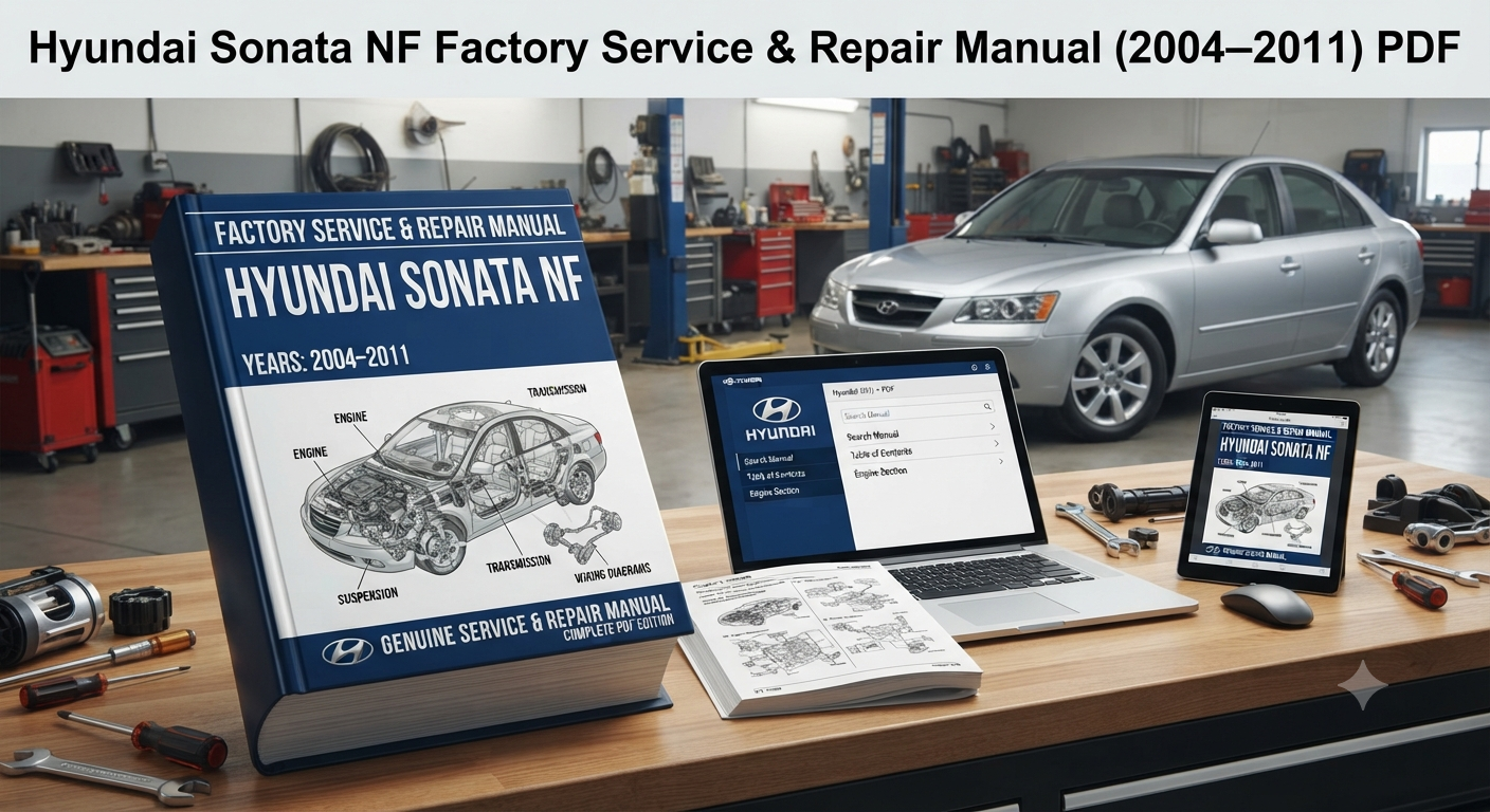Hyundai Sonata NF Factory Service and Repair Manual for 2004–2011 models with maintenance procedures, wiring diagrams, diagnostics, electrical systems, and workshop repair information.