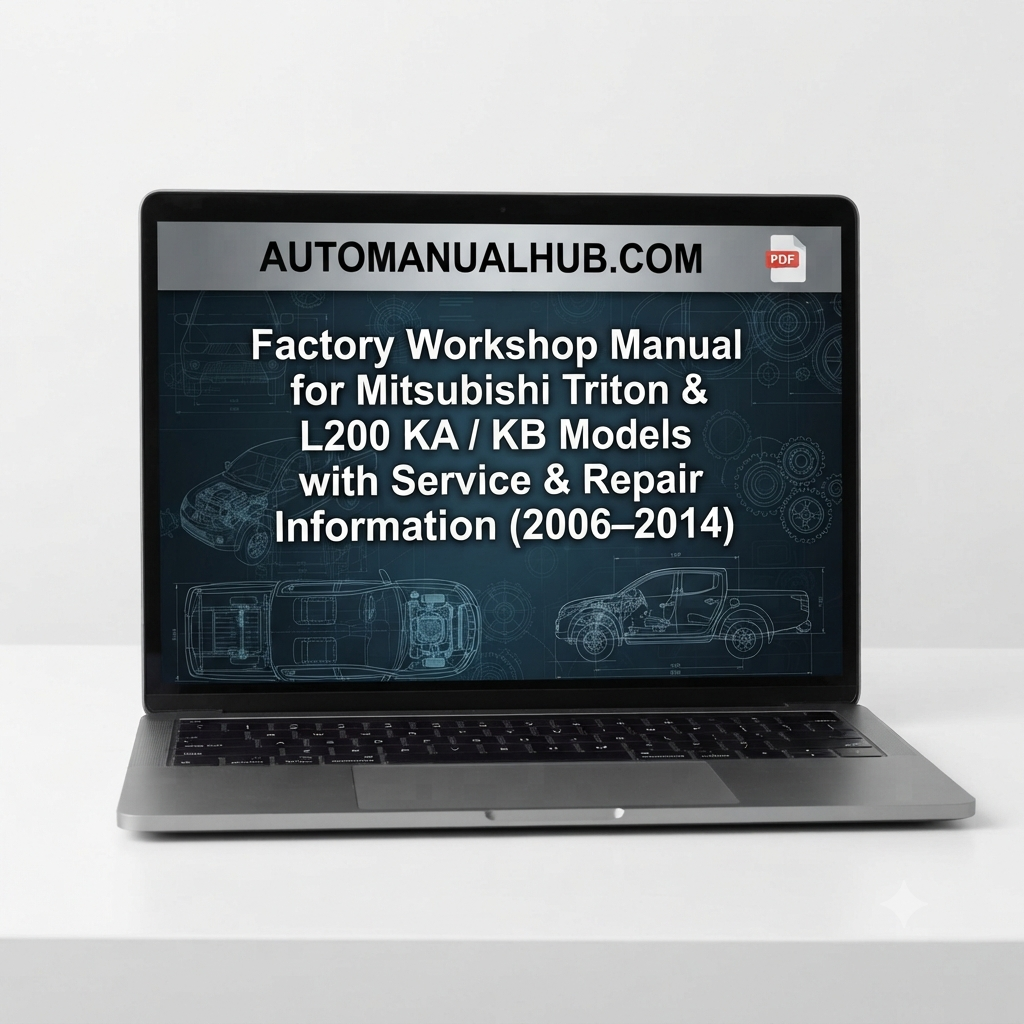 Mitsubishi Triton and L200 KA KB Factory Service Manual for 2006–2014 models covering driveline, body, interior, electrical systems, maintenance, servicing, and workshop repairs.