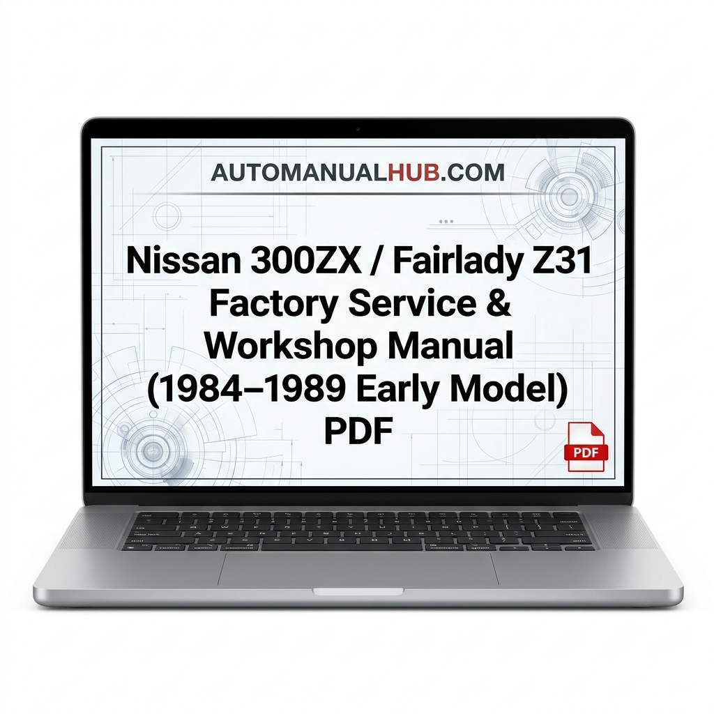 Nissan 300ZX Fairlady Z31 Early Model Factory Service and Workshop Manual for 1984–1989 models in PDF format.