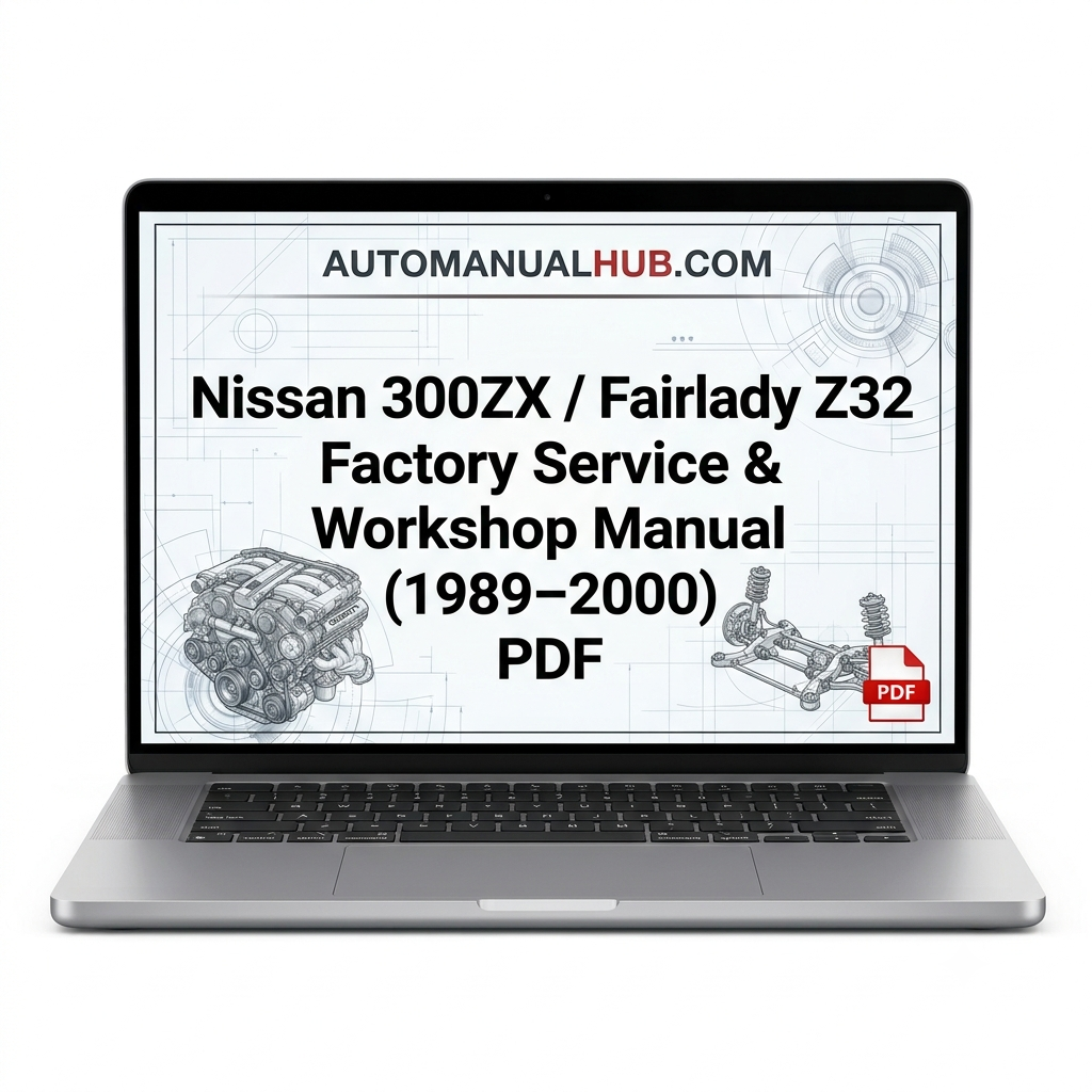 Nissan 300ZX Fairlady Z32 Factory Service and Workshop Manual for 1989–2000 models in PDF format.