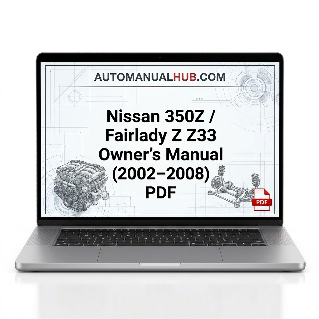 Nissan 350Z Fairlady Z Z33 Owner's Manual for 2002–2008 models with operating and basic maintenance information in PDF format.