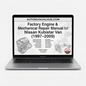 Nissan Kubistar Van Factory Service Manual for 1997–2009 models covering engine repairs, mechanical components, maintenance, servicing and rebuild procedures.