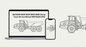 Bell B35E B40E B45E B50E B60E Dump Truck Service Manual BN076658 2023 title on laptop screen with smartphone and articulated dump truck technical line-art diagram