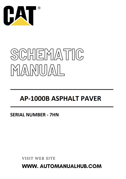 Cat Caterpillar AP-1000B Asphalt Paver Schematic Diagram Manual Serial Number - 7HN PDF Download